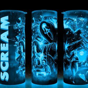 Glow in the Dark 90s Scream Ghostface Retro Horror Movie Cup Mug Tumbler